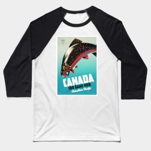 Vintage Travel Poster Canada for game fish Baseball T-Shirt